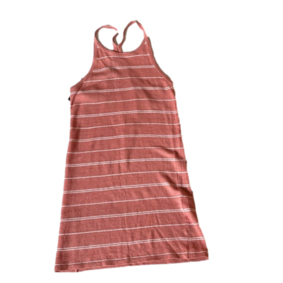 360 SWEATER Italian Yarn Striped Racer Back 100% Linen MIDI Dress - Picture 5 of 10